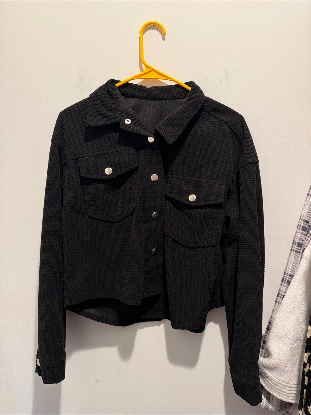 Black Women's Button-Front Jacket